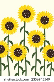Yellow sunflower background.Eps 10 vector.