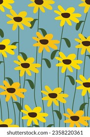 Gelber Sonnenblumenhintergrund.Eps10 Vektor.