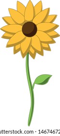 a yellow sunflower as a clipart vector