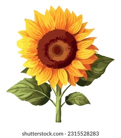 Yellow sunflower design over white