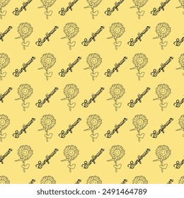 Yellow Sunflower Garden Charm Beauty Pattern Art. This seamless design is ideal for use in digital and print media, including textiles, wallpapers, and stationery. 