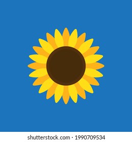 Icono de girasol amarillo en vector de estilo plano