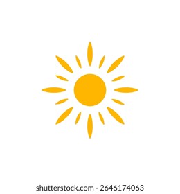 Yellow Sunflower Icon With Radiant Petals. Perfect For Summer Breaks, Hot Days, Flower Themes, Beach Holidays, And Sunny Weather Apps. Sun-Like Floral Symbol. Vector Illustration.