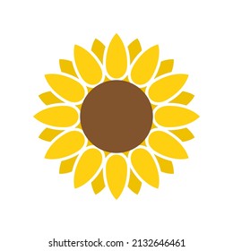 Vector de ícono de girasol amarillo. Girasol de diseño decorativo. Vector 10 EPS.