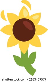 Yellow sunflower, illustration, vector on a white background.