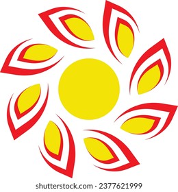 Yellow Sunflower Logo Image on White Background. Flat Vector Logo Design Template Element for Construction Architecture Building Logos and plantation companies logos.