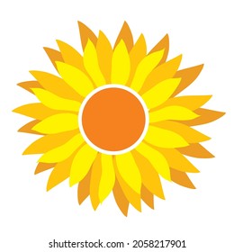 yellow sunflower painted for logo white background