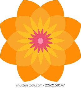 Yellow sunflower vector icon illustration on white background for use decorative and ornament
