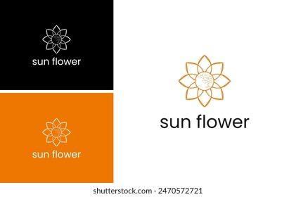 diseño de logotipo de Vector de girasol amarillo