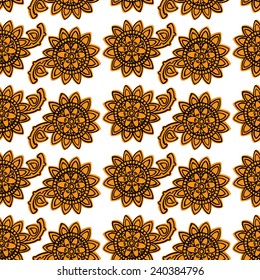 yellow sunflower vector seamless pattern 