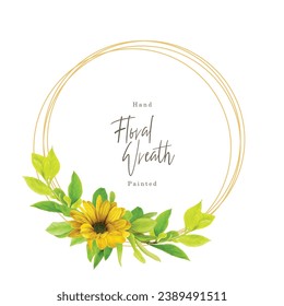 yellow sunflower wreath arrangement design