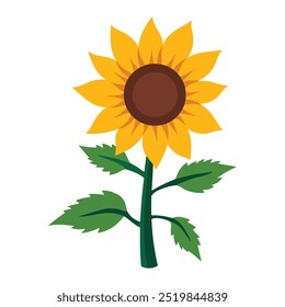 Girassóis amarelos em plena floração, ilustração vetorial. Ideal para projetos com temas florais, projetos de natureza e decorações sazonais. Perfeito para iluminar gráficos e promover a positividade.