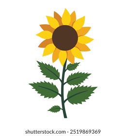 Girassóis amarelos em plena floração, ilustração vetorial. Ideal para projetos com temas florais, projetos de natureza e decorações sazonais. Perfeito para iluminar gráficos e promover a positividade.