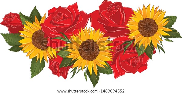 Free Free 232 Sunflower And Rose Bouquet Svg SVG PNG EPS DXF File