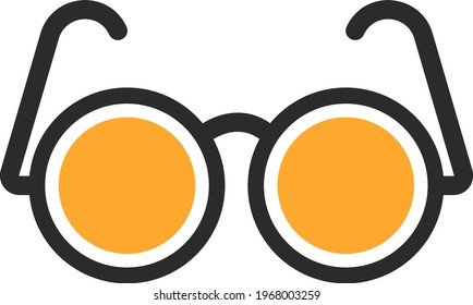 Yellow sunglasses, icon illustration, vector on white background