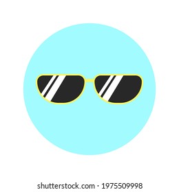 A yellow sunglasses icon, sunglasses vector. 