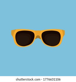 Yellow sunglasses isolated on the white background