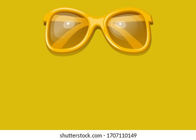 gafas de sol amarillas en un fondo amarillo