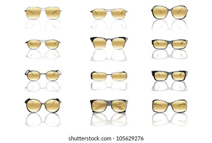 yellow Sunglasses set
isolated on white, vector