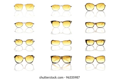 yellow Sunglasses set
isolated on white, vector