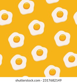 Yellow sunny side up food illustration flat pattern