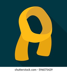 Yellow Sunny spring scarf for the warm weather.Scarves and shawls single icon in flat style vector symbol stock illustration.