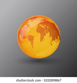 Yellow Sunny World Map