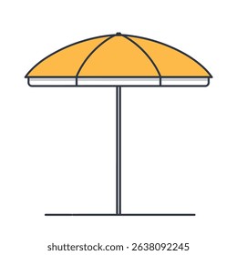 Yellow sunshade provides coverage summer outdoor simple graphic