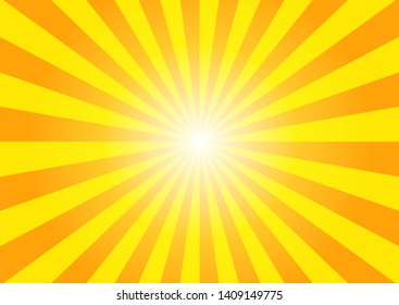 Yellow sunshine colorful vector background. Abstract sunburst with light design wallpaper for template business social media advertising.