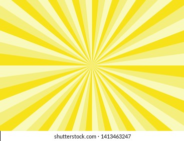 Yellow sunshine colorful vector background. Abstract sunburst design wallpaper for template business social media advertising,banner,cover.