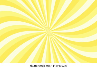 Yellow sunshine colorful vector background. Abstract sunburst design wallpaper for template banner business social media advertising. cartoon backdrop. sunlight, sweet candy pop.