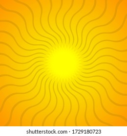 Yellow sunshine colorful vector background. Abstract yellow sunburst wallpaper. Stock vector illustration.