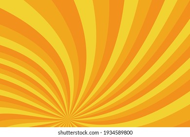 Yellow Sunshine Colorful Vector Background. Abstract Sunburst Design Wallpaper For Template Banner Business Social Media Advertising. Cartoon Backdrop. 