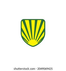 yellow Sunshine rays Badge Logo