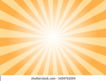 Gelber Sonnenschein, Vektorhintergrund. Abstrakte bunter Sonnenburst Design-Wallpaper für Template-Banner Business Social Media-Werbung. Cartoon-Hintergrund. Sonnenlicht im Sommer