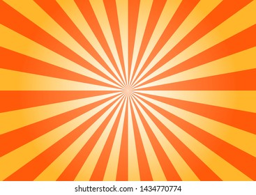 Yellow sunshine vector background. Abstract colorful sunburst design wallpaper for template banner business social media advertising. cartoon backdrop. sunlight in summer