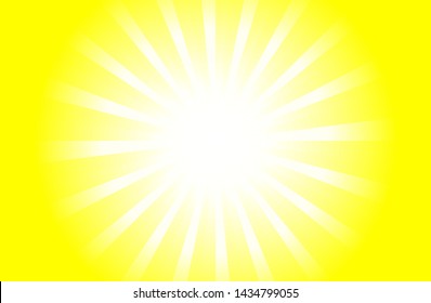 Yellow sunshine vector background. Abstract colorful sunburst design wallpaper for template banner business social media advertising. cartoon backdrop. sunlight in summer