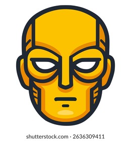 yellow superhero mask power ability special flat color vector illustration template design