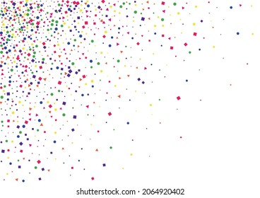 Yellow Surprise Confetti Decoration. Cartoon Star Illustration. Orange Dot Background. Flying Square Illustration. Purple Falling Circle.