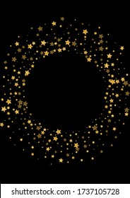 Yellow Surprise Glitter Texture. Magic Confetti Background. Element Star Illustration. Golden Abstract Pattern