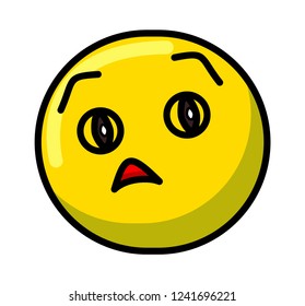 yellow surprised shocked emoji on white background