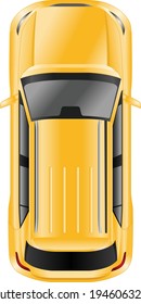 Yellow SUV Car Top View Illustrator