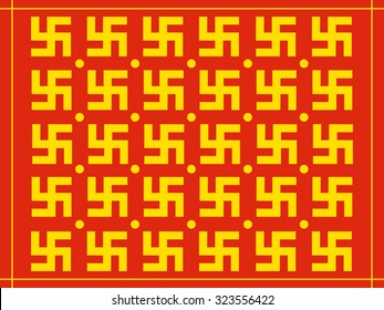 Yellow Swastika Background