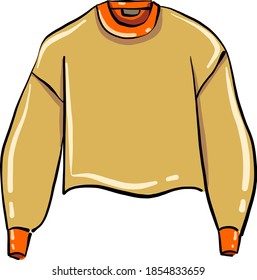 Suéter amarillo, ilustración, vector sobre fondo blanco