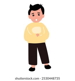 yellow sweater man character design
