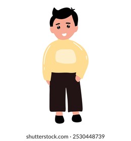 yellow sweater man character design