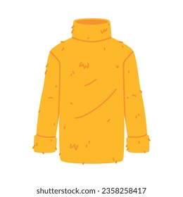 Yellow Sweater or Pullover with Long Sleeves as Warm Autumn Clothes Vector Illustration