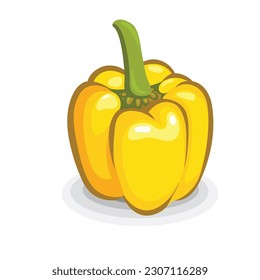 ilustración vectorial de pimiento dulce amarillo, Hortalizas orgánicas frescas Alimentos picantes
