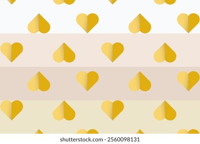 A yellow sweet hearts pattern for Valentines elements on soft pastel colors, pattern heart for Happy Valentines Day objects Heart used in banners, post card and vector illustration concepts.