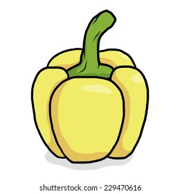 yellow sweet pepper / cartoon vector and illustration, hand drawn style, isolated on white background.